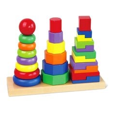 Геометрические пирамиды - сортировщик, Viga цена и информация | Игрушки для малышей | pigu.lt