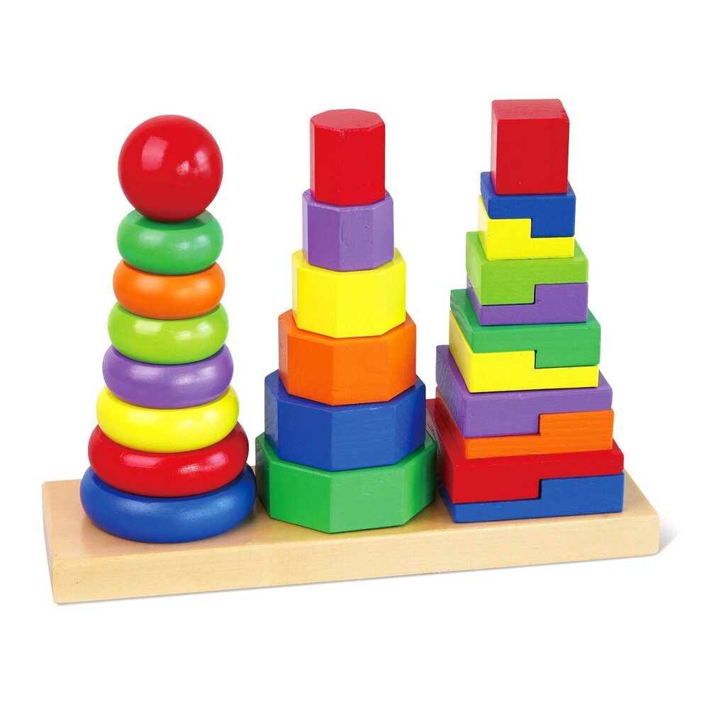 Geometrinės piramidės - rūšiuokliai, Viga kaina ir informacija | Žaislai kūdikiams | pigu.lt