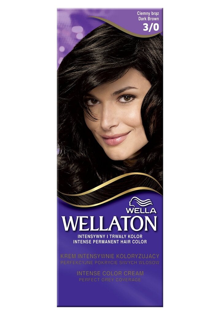Plaukų dažai Wella Wellaton 100 g, 3/0 Dark Brown цена и информация | Plaukų dažai | pigu.lt