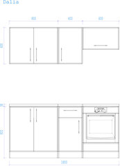 Комплект кухонной мебели Dalia 2 цена и информация | Кухонные гарнитуры | pigu.lt