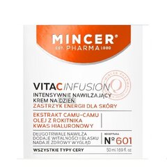 Intensyviai drėkinantis dieninis veido kremas Mincer Pharma Vita C Infusion Nr.601 50 ml kaina ir informacija | Veido kremai | pigu.lt