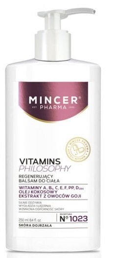 Regeneruojantis kūno losjonas Mincer Pharma Vitamins Philosophy 250 ml kaina ir informacija | Kūno kremai, losjonai | pigu.lt