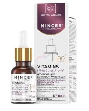 Veido odos serumas nuo raukšlių Mincer Pharma Vitamins Philosophy Nr.1005 15 ml цена и информация | Veido aliejai, serumai | pigu.lt