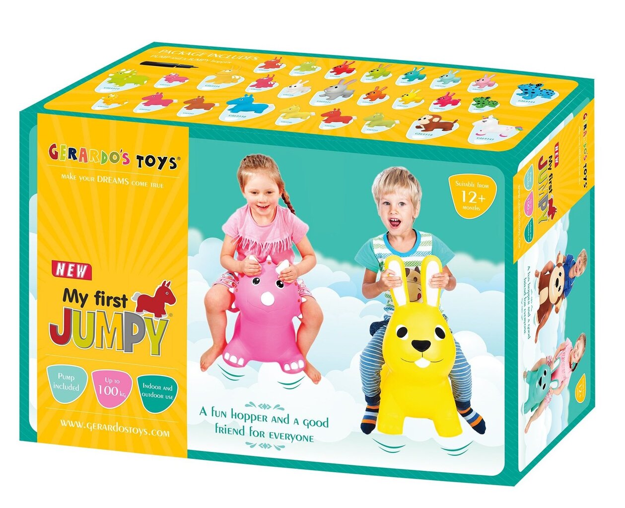 Žaislinis zuikis šokinėjimui Gerardo's toys My first Jumpy, geltonas kaina ir informacija | Žaislai kūdikiams | pigu.lt