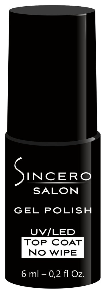 Gelinio nagų lako viršutinis sluoksnis Sincero Salon Top Coat No Wipe, 6 ml цена и информация | Nagų lakai, stiprintojai | pigu.lt