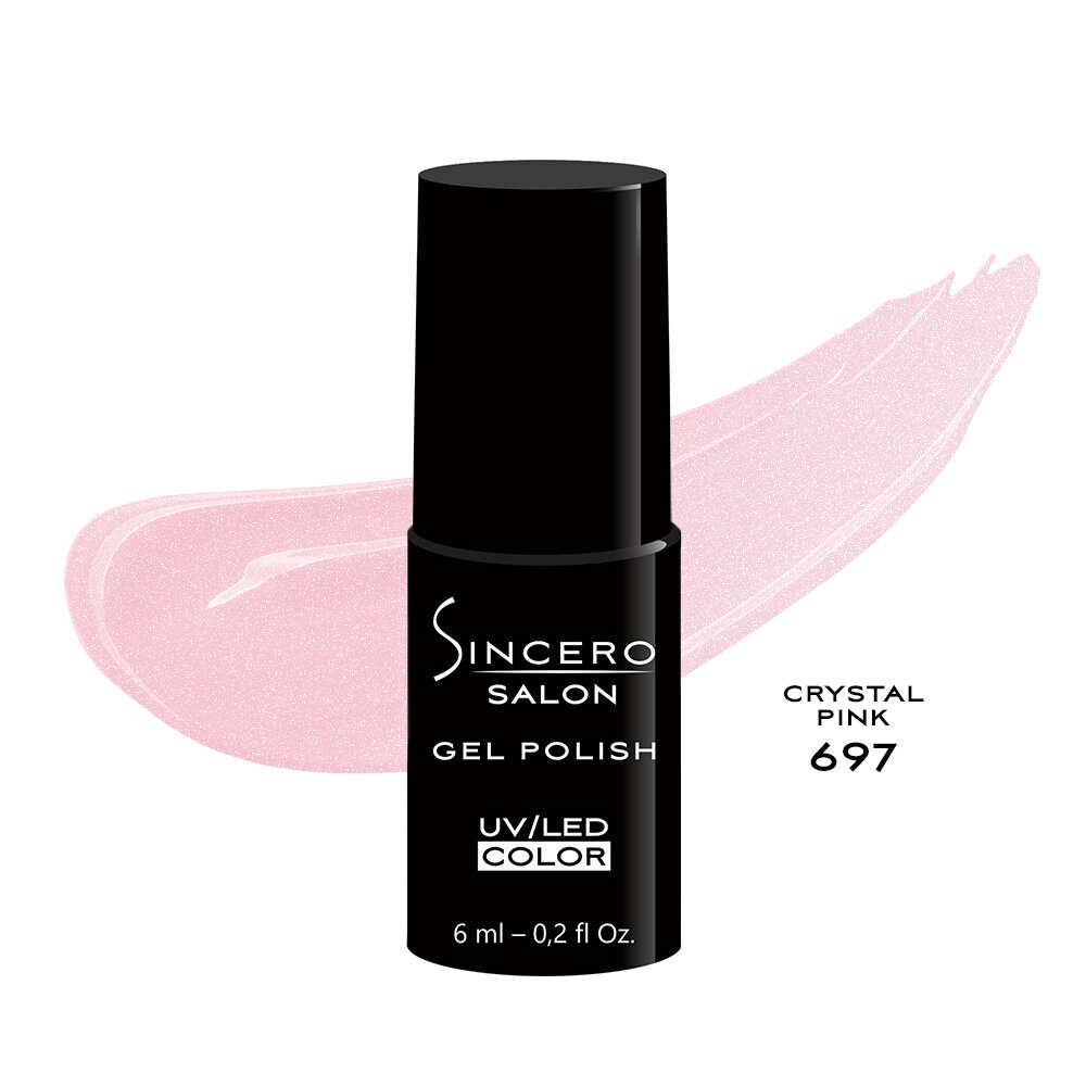 Gelinis nagų lakas "Sincero Salon", 6ml, CRYSTAL PINK, 697 kaina ir informacija | Nagų lakai, stiprintojai | pigu.lt