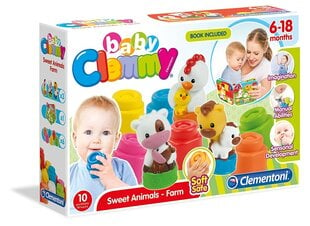 Набор Clementoni Clemmy Soft Block Sweet Animals + книга 17174 цена и информация | Игрушки для малышей | pigu.lt