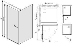 Угловая душевая кабина Sanplast Prestige III KNDJ/PR III 70x80s, Профиль матовый серебристый цена и информация | Душевые кабины | pigu.lt