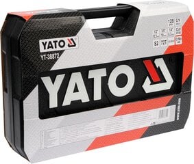 Įrankių rinkinys 128 vnt. 1/2 3/8 1/4 CrV Yato YT-38872 kaina ir informacija | Mechaniniai įrankiai | pigu.lt