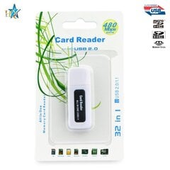 Флэш Устройство для чтения карт памяти HQ USB 2.0 15in1 Micro SD, SD, Mini SD, XD, MS Duo, MMC, белый цена и информация | Адаптеры, USB-разветвители | pigu.lt