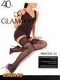 Kojinės moterims Glamour Princess 40 DEN, juodos spalvos