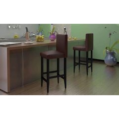 Modernios rudos dirbtinės odos baro kėdės, 4 vnt. kaina ir informacija | Virtuvės ir valgomojo kėdės | pigu.lt