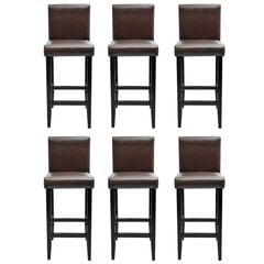 Барные стулья из коричневой искусственной кожи, 6 шт. цена и информация | Стулья для кухни и столовой | pigu.lt