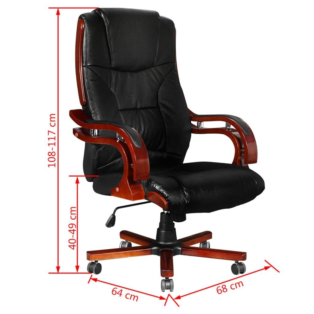 Odinė biuro kėdė aukštu atlošu, juoda kaina ir informacija | Biuro kėdės | pigu.lt