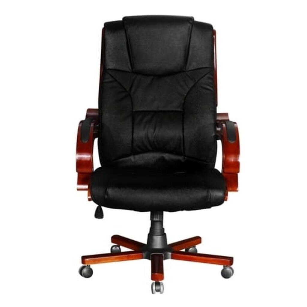 Odinė biuro kėdė aukštu atlošu, juoda цена и информация | Biuro kėdės | pigu.lt