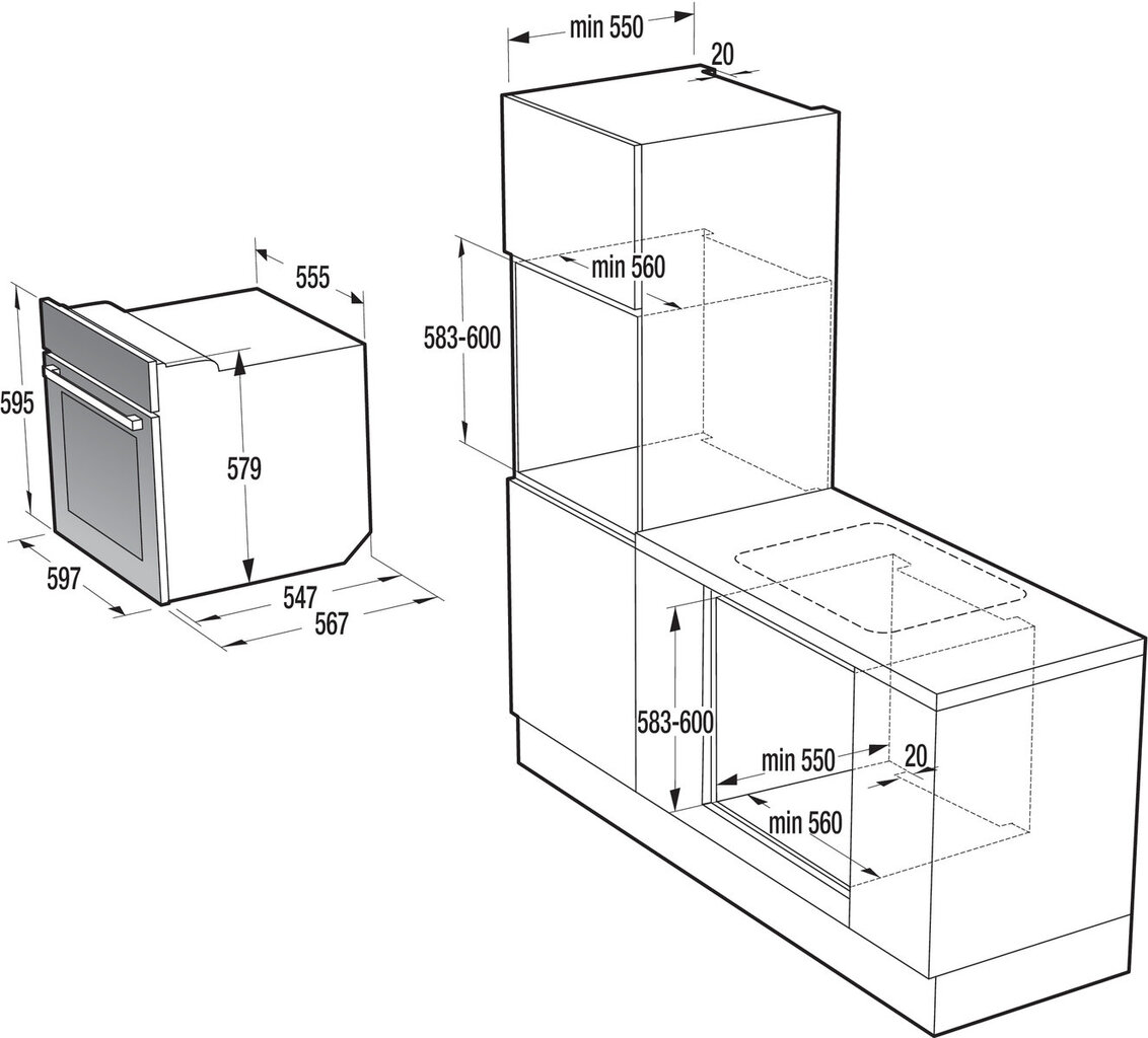 Gorenje BO637ORAW цена и информация | Orkaitės | pigu.lt