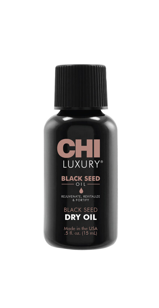 Sausas plaukų aliejus su juodgrūdžių aliejumi CHI Luxury, 15 ml kaina ir informacija | Priemonės plaukų stiprinimui | pigu.lt