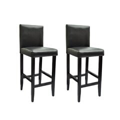 Барные стулья из черной искусственной кожи, 2 шт. цена и информация | Стулья для кухни и столовой | pigu.lt