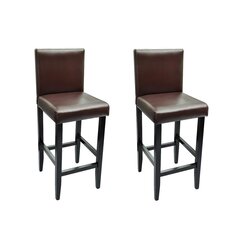 Барные стулья из коричневой искусственной кожи, 2 шт. цена и информация | Стулья для кухни и столовой | pigu.lt