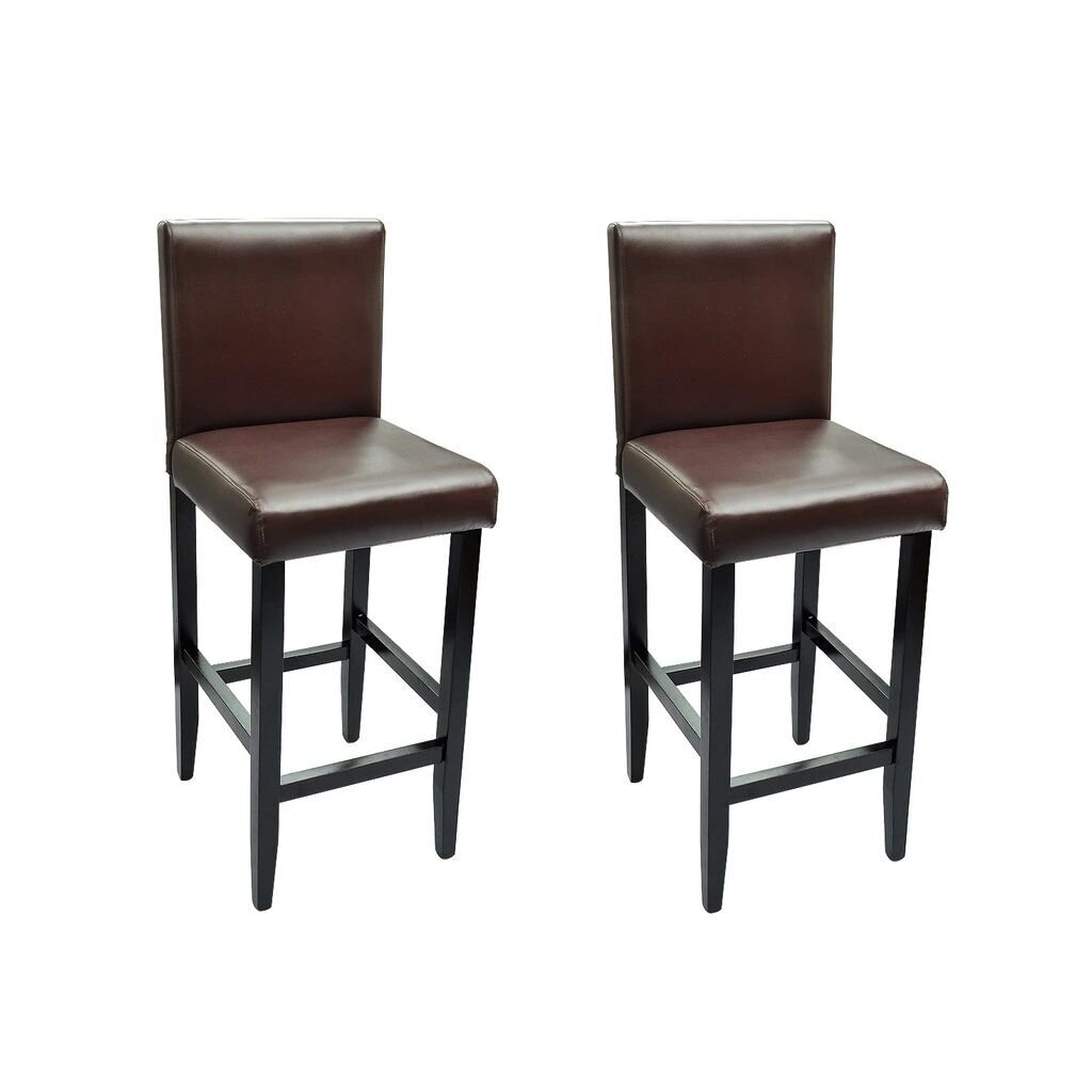 Modernios rudos dirbtinės odos baro kėdės, 2 vnt. цена и информация | Virtuvės ir valgomojo kėdės | pigu.lt