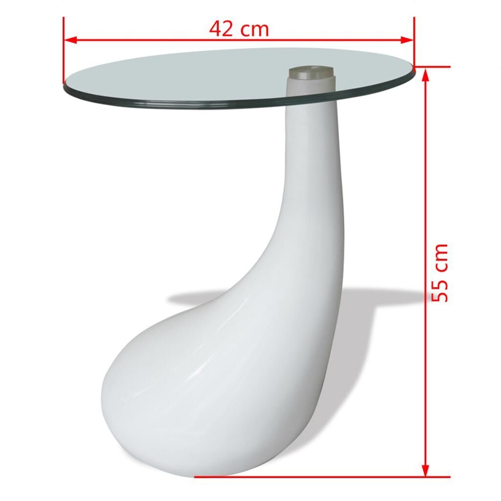 Lašo formos kavos staliukas, baltas kaina ir informacija | Kavos staliukai | pigu.lt