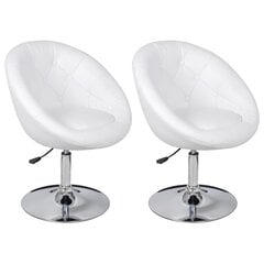 Барные/клубные стулья, белые, 2 шт. цена и информация | Стулья для кухни и столовой | pigu.lt