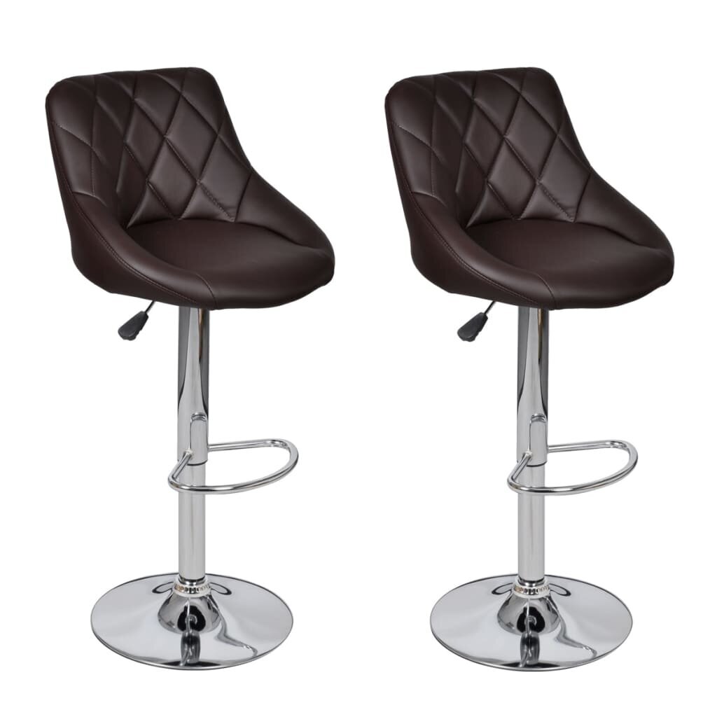 2 baro kėdžių komplektas, rudos kaina ir informacija | Virtuvės ir valgomojo kėdės | pigu.lt