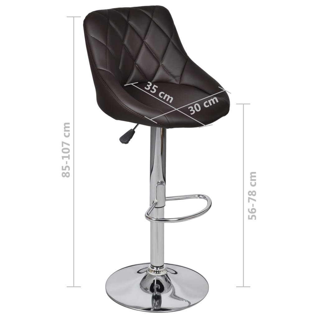 2 baro kėdžių komplektas, rudos kaina ir informacija | Virtuvės ir valgomojo kėdės | pigu.lt
