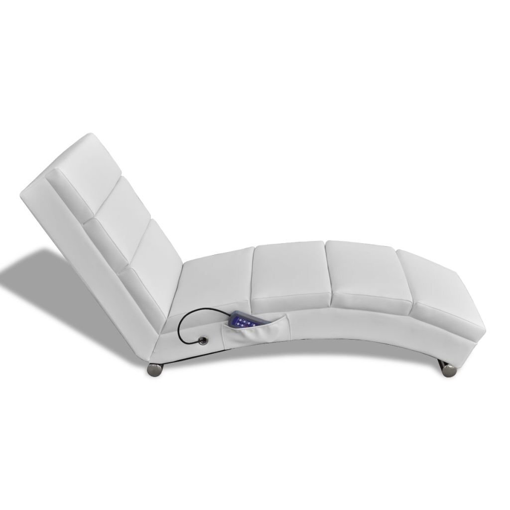 Masažinis fotelis-gultas 51, baltas kaina ir informacija | Svetainės foteliai | pigu.lt