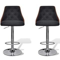 Барные стулья со спинкой и регулируемой высотой, 2 шт. цена и информация | Стулья для кухни и столовой | pigu.lt