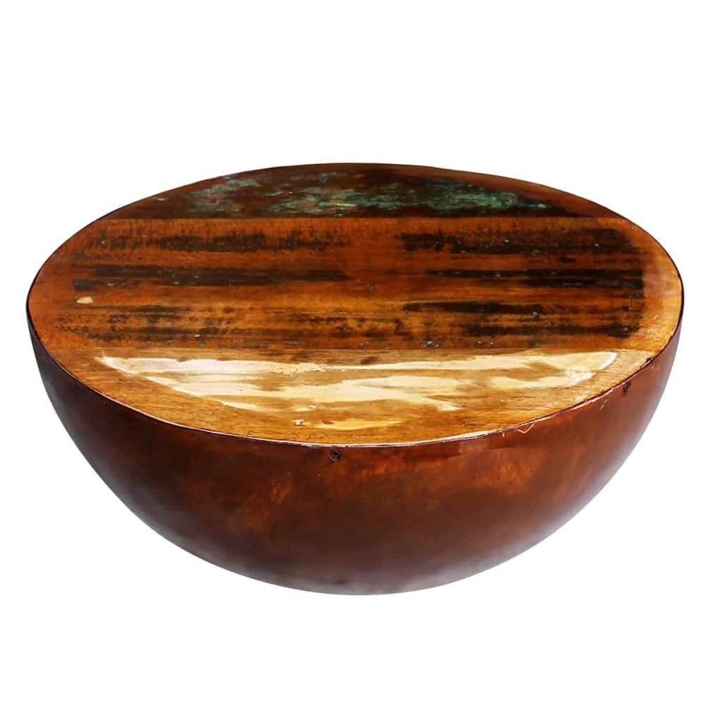 Dubens formos staliukas iš perdirbtos medienos, plieniniu pagrindu kaina ir informacija | Kavos staliukai | pigu.lt