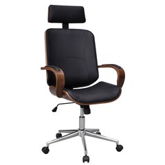 Biuro kėdė su atrama galvai, juoda kaina ir informacija | Biuro kėdės | pigu.lt