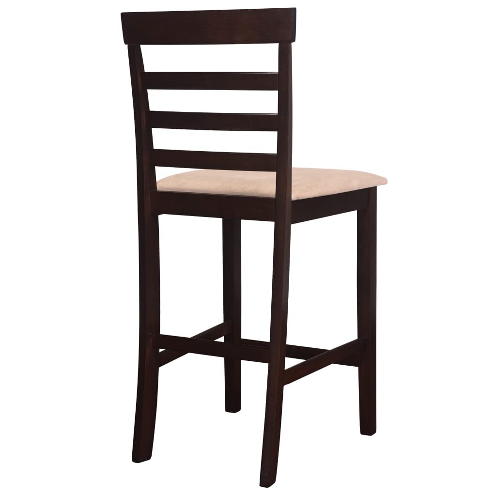 Medinių baro kėdžių komplektas, rudos/kreminės spalvos, 2 vnt. цена и информация | Virtuvės ir valgomojo kėdės | pigu.lt