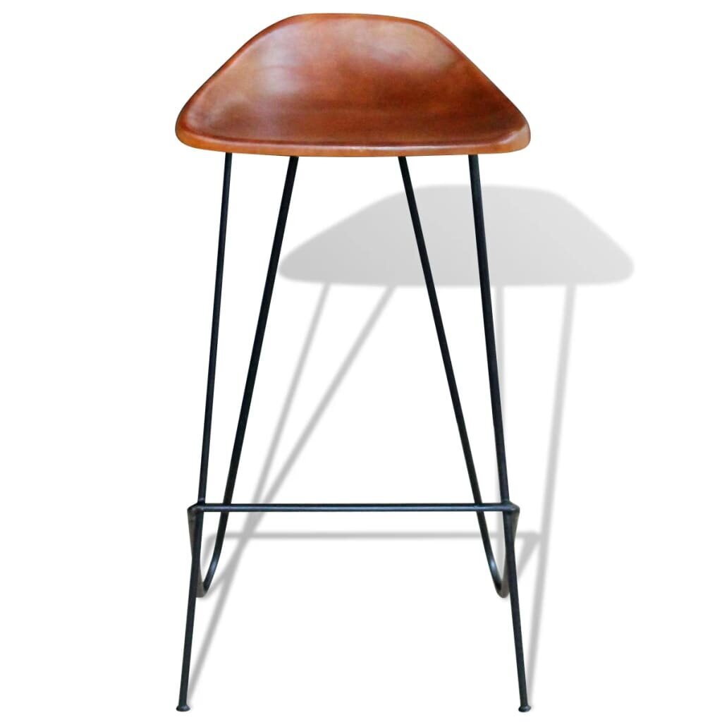 Baro kėdės, tikra oda, rudos, 2 vnt. kaina ir informacija | Virtuvės ir valgomojo kėdės | pigu.lt