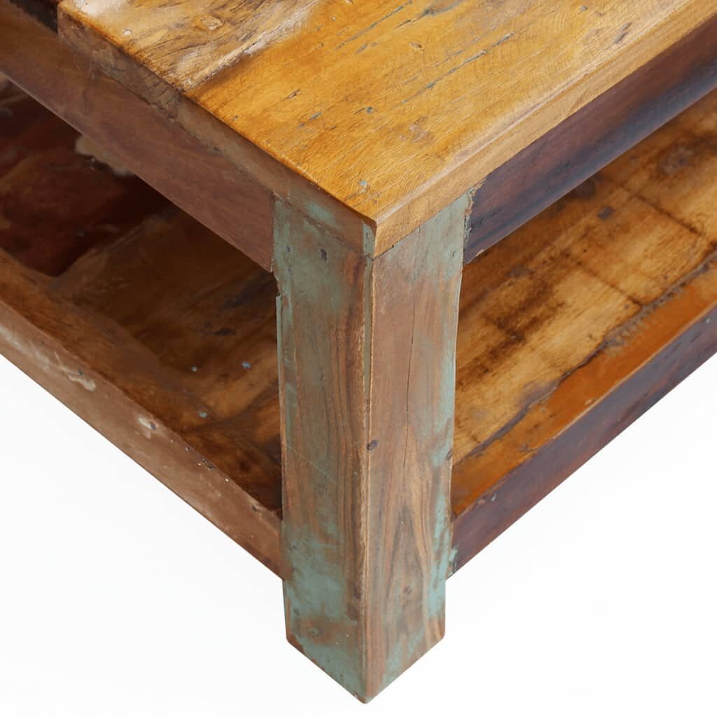 Kavos staliukas, masyvi perdirbta mediena, 90x45x35 cm kaina ir informacija | Kavos staliukai | pigu.lt