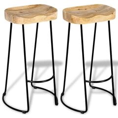 Gavin барные стулья, 2 шт., массивная древесина манго цена и информация | Стулья для кухни и столовой | pigu.lt