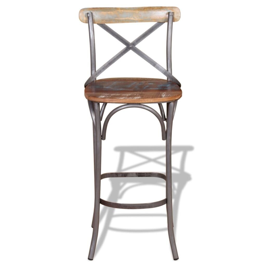 Baro kėdė, masyvi perdirbta mediena, 42x42x110 cm kaina ir informacija | Virtuvės ir valgomojo kėdės | pigu.lt