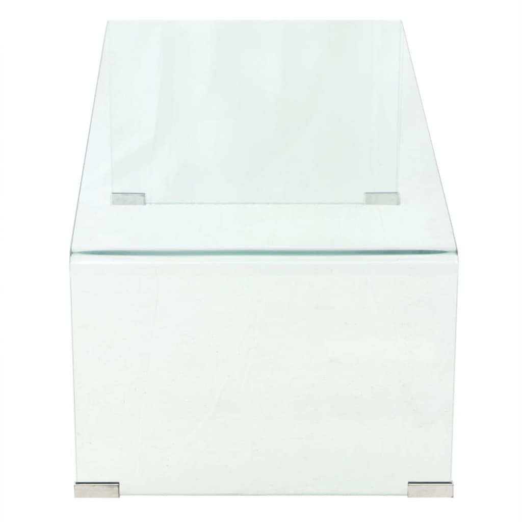Kavos staliukas, skaidrus, 98x45x30 cm, grūdintas stiklas kaina ir informacija | Kavos staliukai | pigu.lt