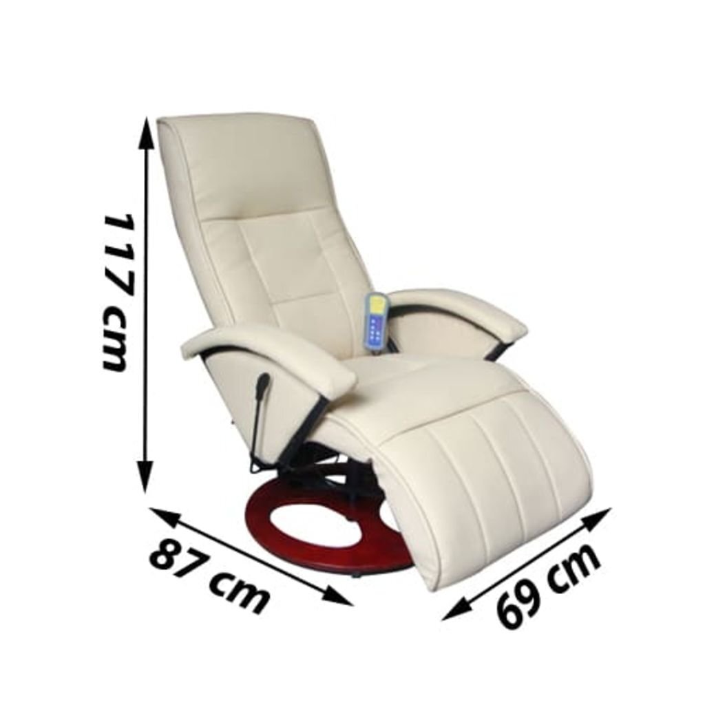 Kreminės baltos spalvos elektrinis masažinis fotelis kaina ir informacija | Svetainės foteliai | pigu.lt