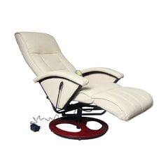 Kreminės baltos spalvos elektrinis masažinis fotelis kaina ir informacija | Svetainės foteliai | pigu.lt