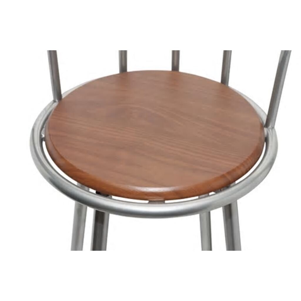 Dviejų baro kėdžių komplektas, medis ir plienas kaina ir informacija | Virtuvės ir valgomojo kėdės | pigu.lt