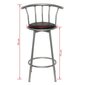 Dviejų baro kėdžių komplektas, oda ir plienas kaina ir informacija | Virtuvės ir valgomojo kėdės | pigu.lt