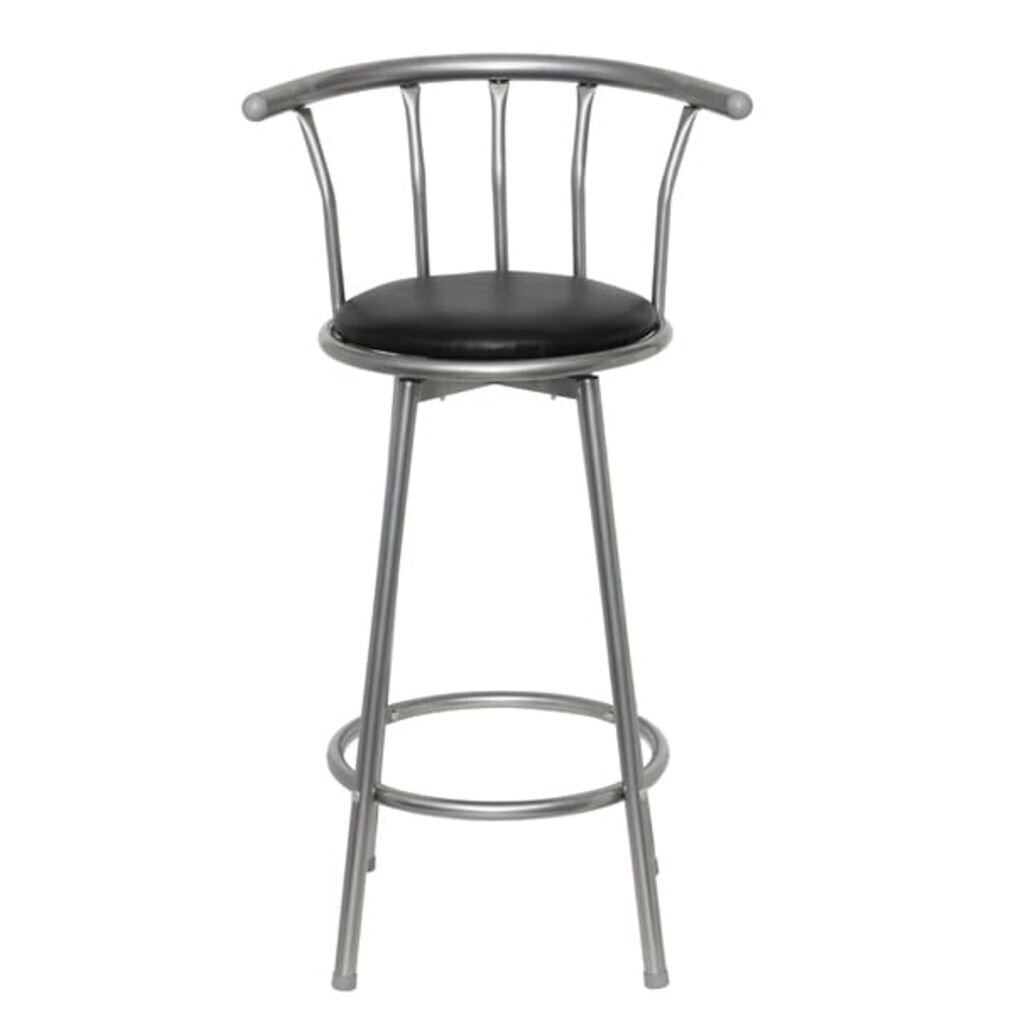 Dviejų baro kėdžių komplektas, oda ir plienas цена и информация | Virtuvės ir valgomojo kėdės | pigu.lt