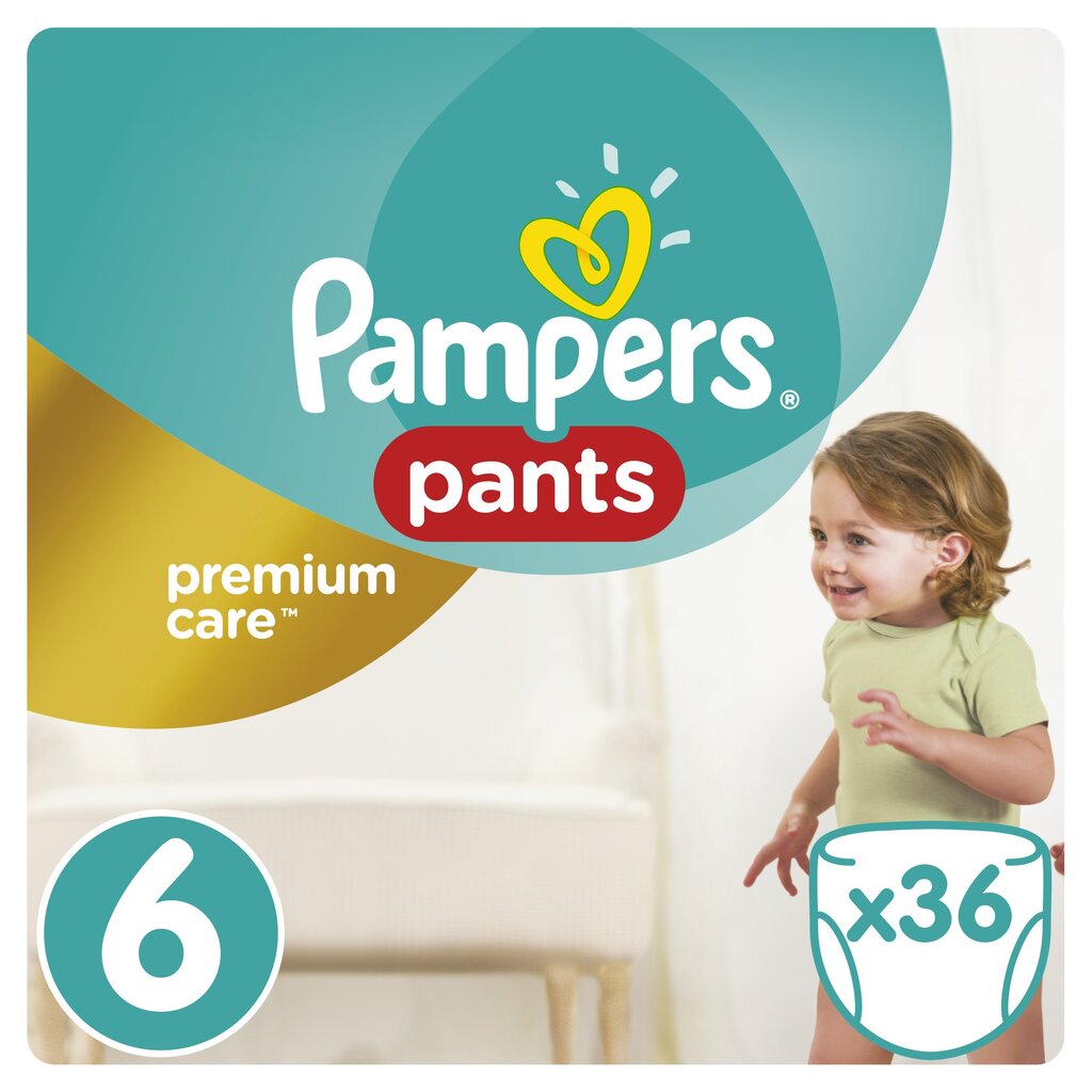 Pampers Sauskelnės-kelnaitės Premium Pants, 6 dydis, 15+ kg, 36 vnt. kaina ir informacija | Sauskelnės | pigu.lt