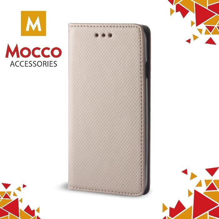 Mocco Smart Magnet Book Case For Huawei Y3 (2017) Gold kaina ir informacija | Telefono dėklai | pigu.lt