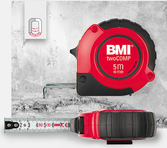 Ruletė BMI twoCOMP, 25 mm, 5 m kaina ir informacija | Mechaniniai įrankiai | pigu.lt