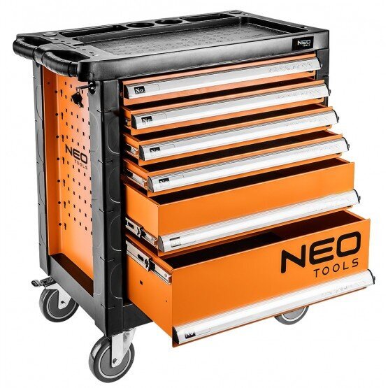 Įrankių vežimėlis 6 stalčių, NEO 84-223 kaina ir informacija | Įrankių dėžės, laikikliai | pigu.lt