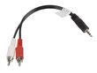 Lanberg, MiniJack 3.5 mm - 2 x RCA, 0.2 m kaina ir informacija | Kabeliai ir laidai | pigu.lt