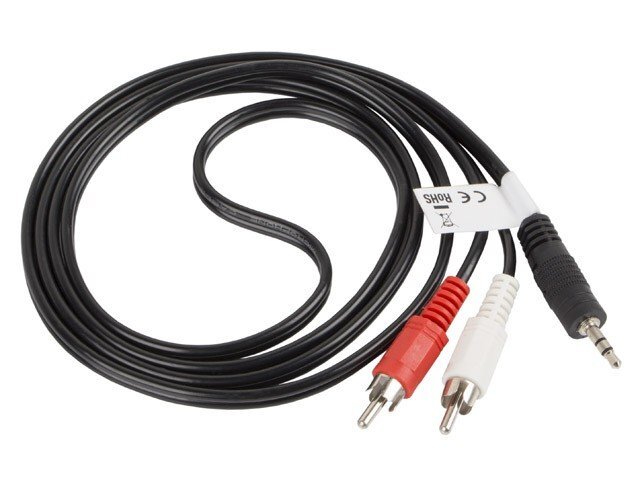 Lanberg, MiniJack 3.5mm - 2 x RCA, 1.5 m kaina ir informacija | Kabeliai ir laidai | pigu.lt