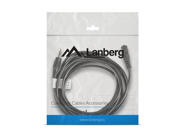 Lanberg, MiniJack male 3.5 mm - MiniJack female 3.5 mm, 3 m kaina ir informacija | Kabeliai ir laidai | pigu.lt